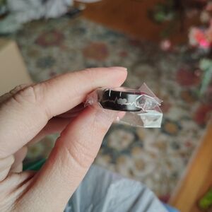 Black Tungsten Heart Beat Ring